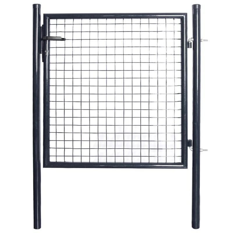 

vidaXL Mesh Garden Gate Galvanised Steel 85.5x100 cm Grey