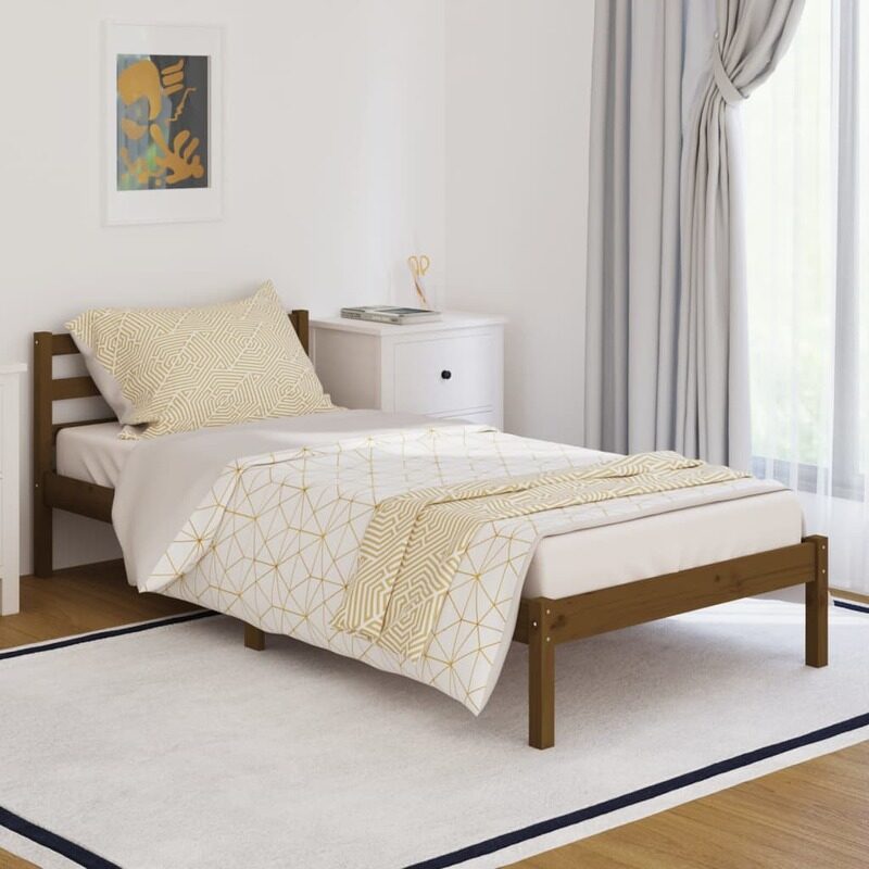 

vidaXL Day Bed Solid Wood Pine 90x200 cm Honey Brown