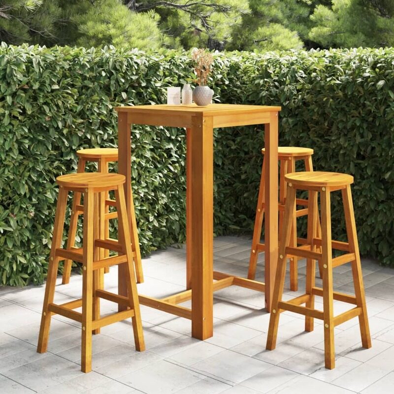 

vidaXL 5 Piece Garden Bar Set Solid Acacia Wood