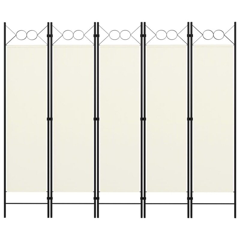 

vidaXL 5-Panel Room Divider Cream White 200x180 cm