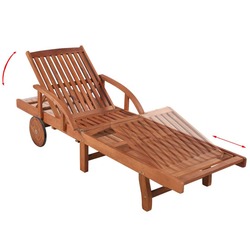 vidaXL Sun Lounger with Table Solid Acacia Wood