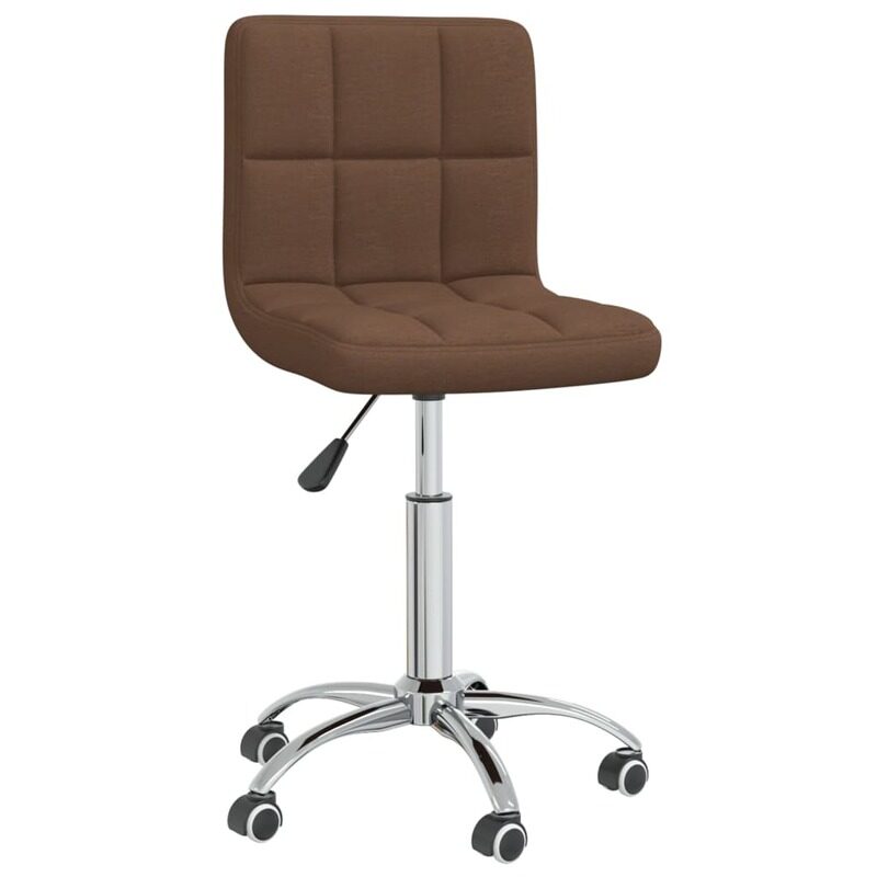 vidaXL Swivel Dining Chair Brown Fabric