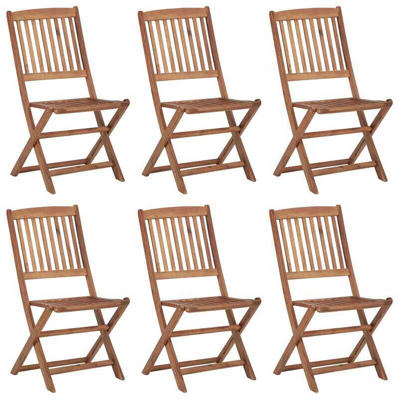 

vidaXL Folding Outdoor Chairs 6 pcs Solid Acacia Wood