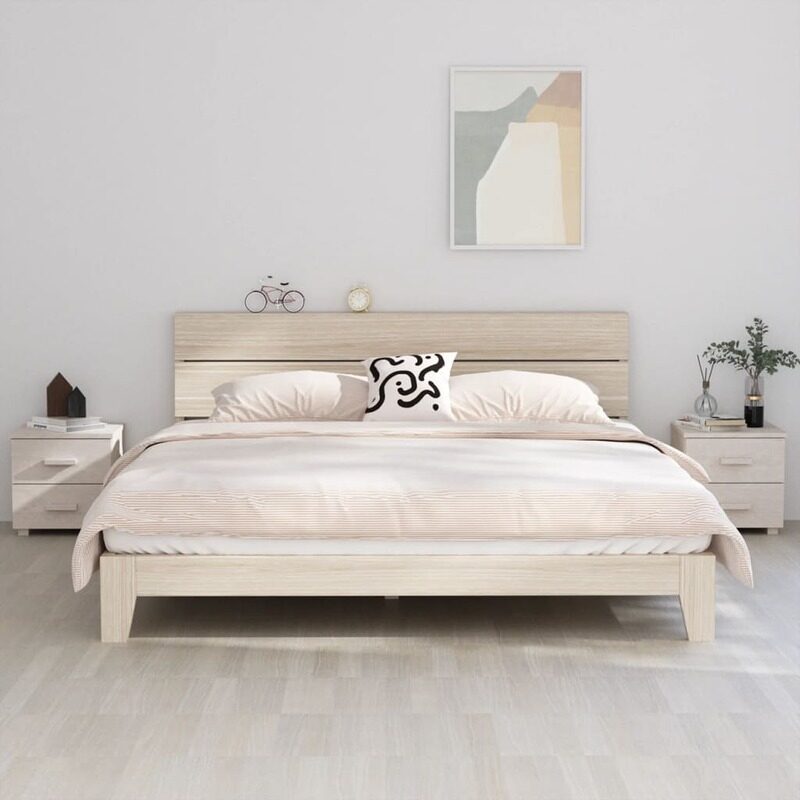 

vidaXL Bedside Cabinets HAMAR 2 pcs White 40x35x44.5 cm Solid Wood
