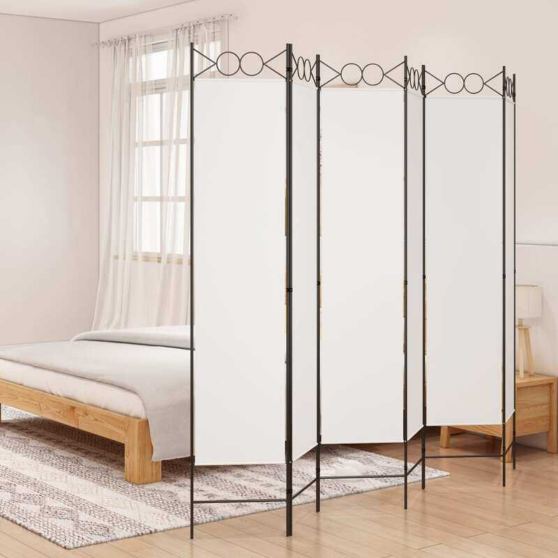 

vidaXL 6-Panel Room Divider White 240x200 cm Fabric