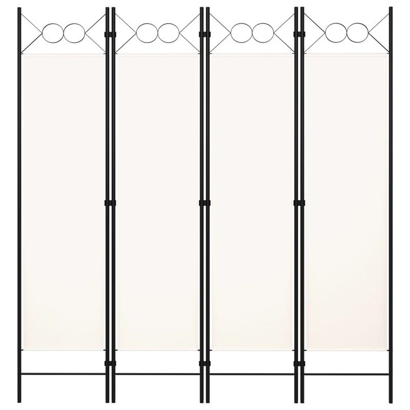 

vidaXL 4-Panel Room Divider Cream White 160x180 cm