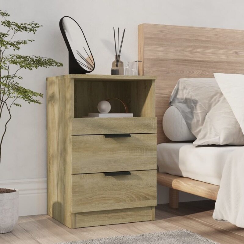 

vidaXL Bedside Cabinet Sonoma Oak Engineered Wood