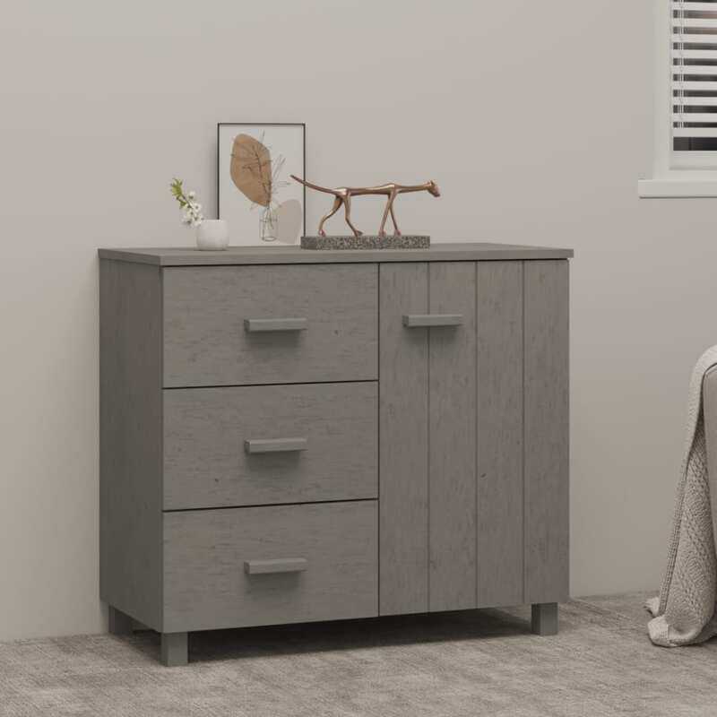 

vidaXL Sideboard HAMAR Light Grey 90x40x80 cm Solid Pinewood