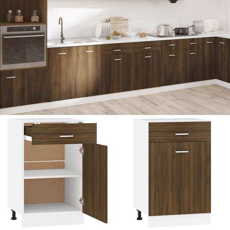

vidaXL Drawer Bottom Cabinet Brown Oak 50x46x81,5 cm Engineered Wood