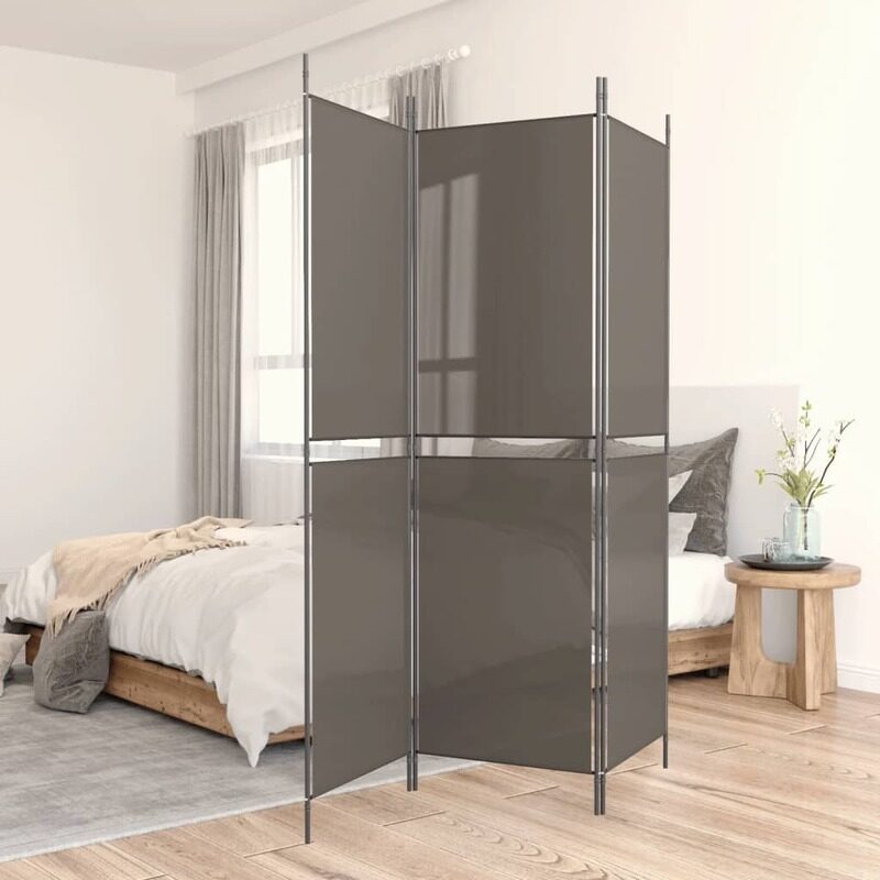 

vidaXL 3-Panel Room Divider Anthracite 150x200 cm Fabric
