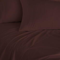 Context King Size Brown Soft Wrinkle Free Microfiber Bed Sheet Set w/ Pillow Covers