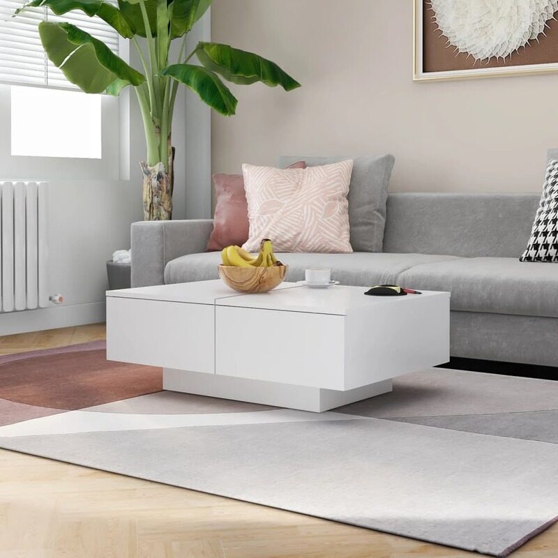 

vidaXL Coffee Table White 90x60x31 cm Engineered Wood