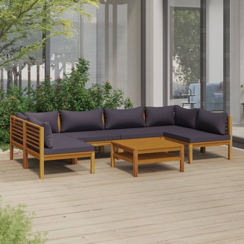

vidaXL 7 Piece Garden Lounge Set with Cushion Solid Acacia Wood