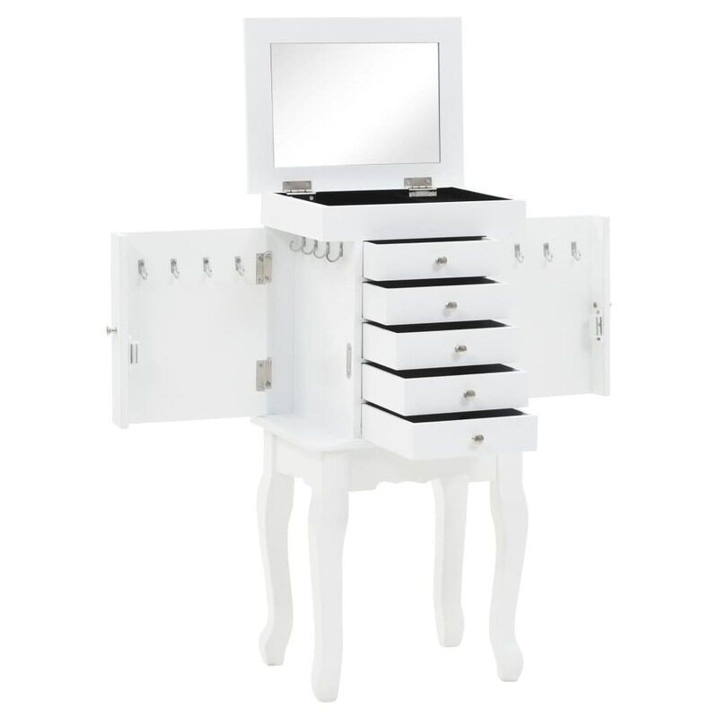

vidaXL Free Standing Jewelery Cabinet White