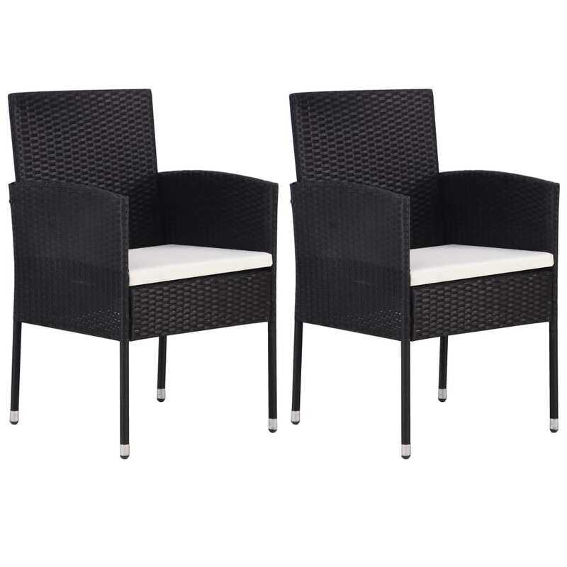 

vidaXL Garden Chair 2 pcs Poly Rattan Black