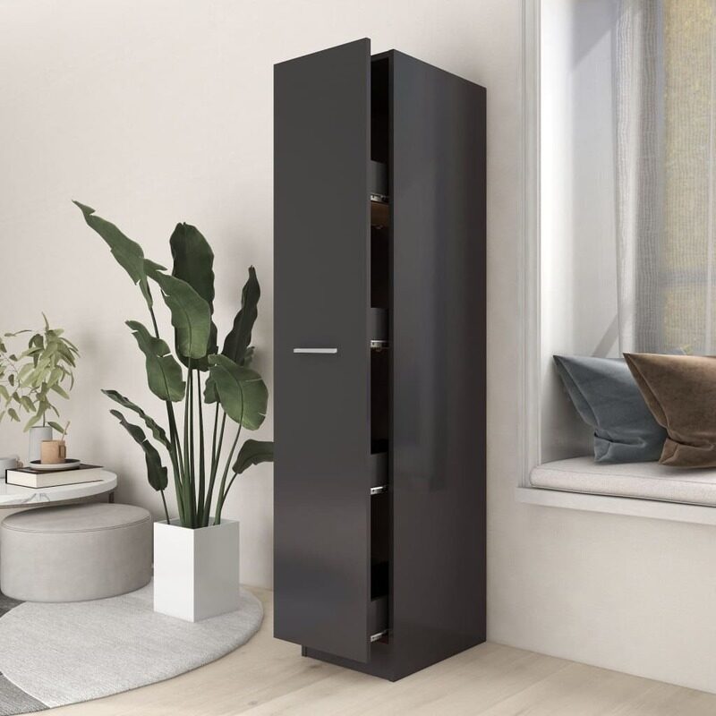 

vidaXL Apothecary Cabinet Grey 30x42.5x150 cm Engineered Wood