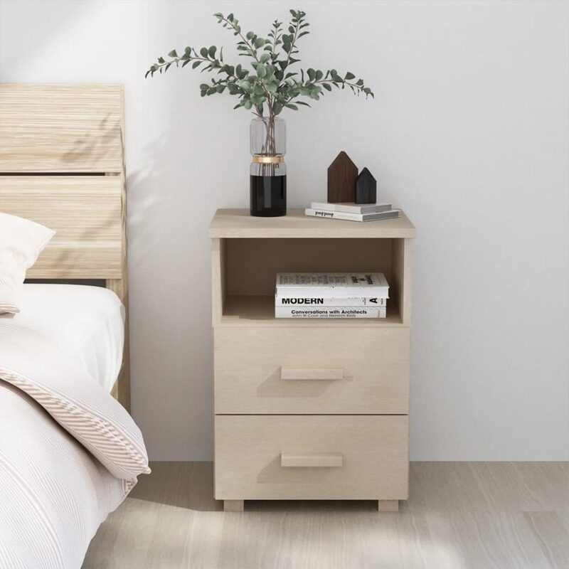 

vidaXL Bedside Cabinet HAMAR Honey Brown 40x35x62 cm Solid Wood Pine