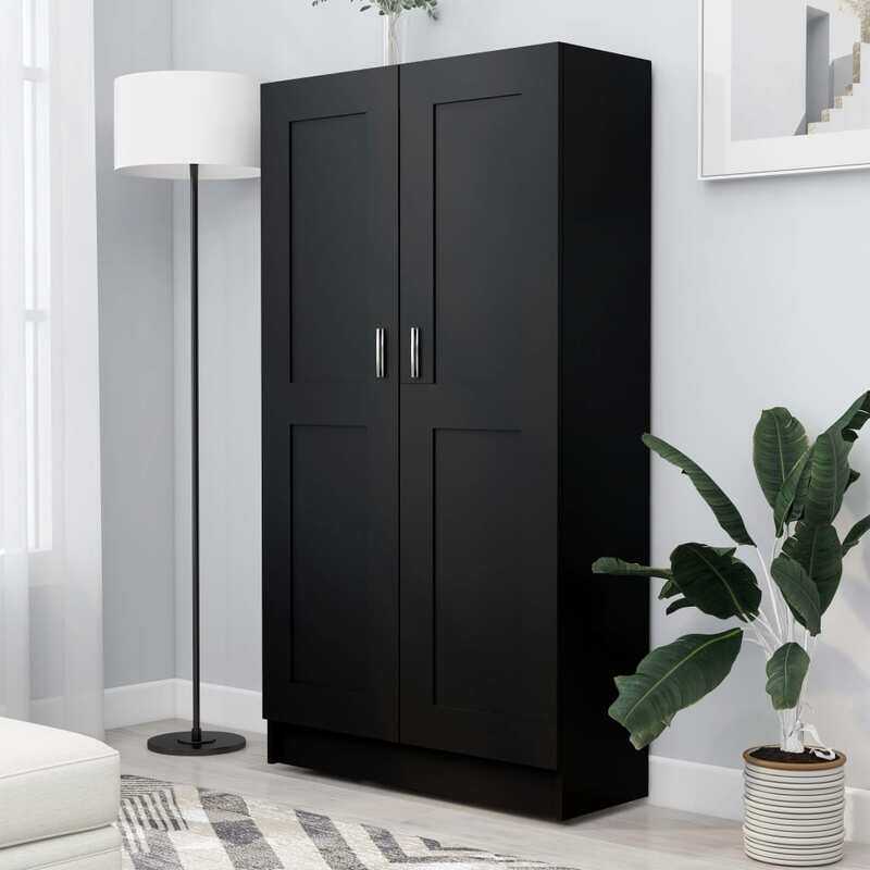 

vidaXL Book Cabinet Black 82.5x30.5x150 cm Engineered Wood