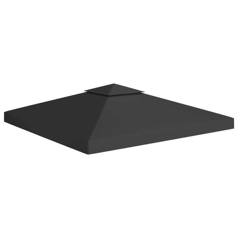 

vidaXL 2-Tier Gazebo Top Cover 310 g/m 3x3 m Black
