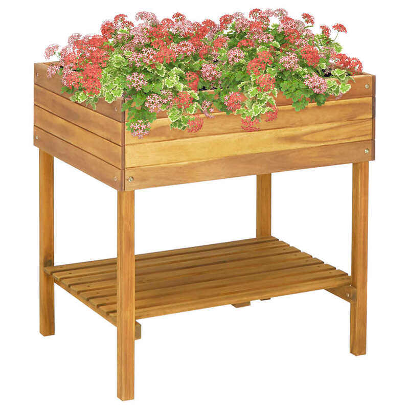 

vidaXL Raised Garden Planter 78.5x58.5x78.5 cm Solid Acacia Wood