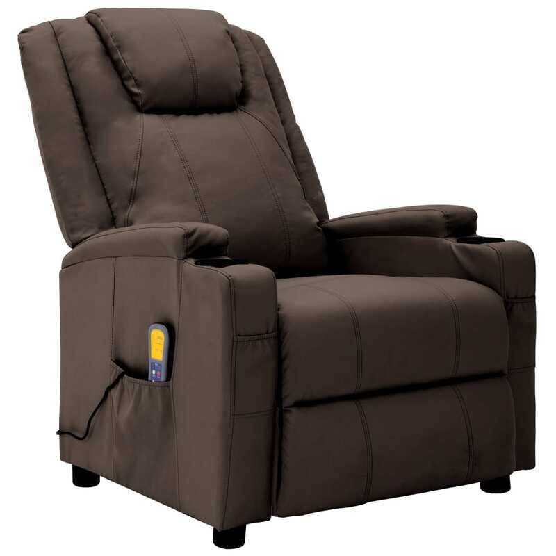 

vidaXL Massage Reclining Chair Brown Faux Leather