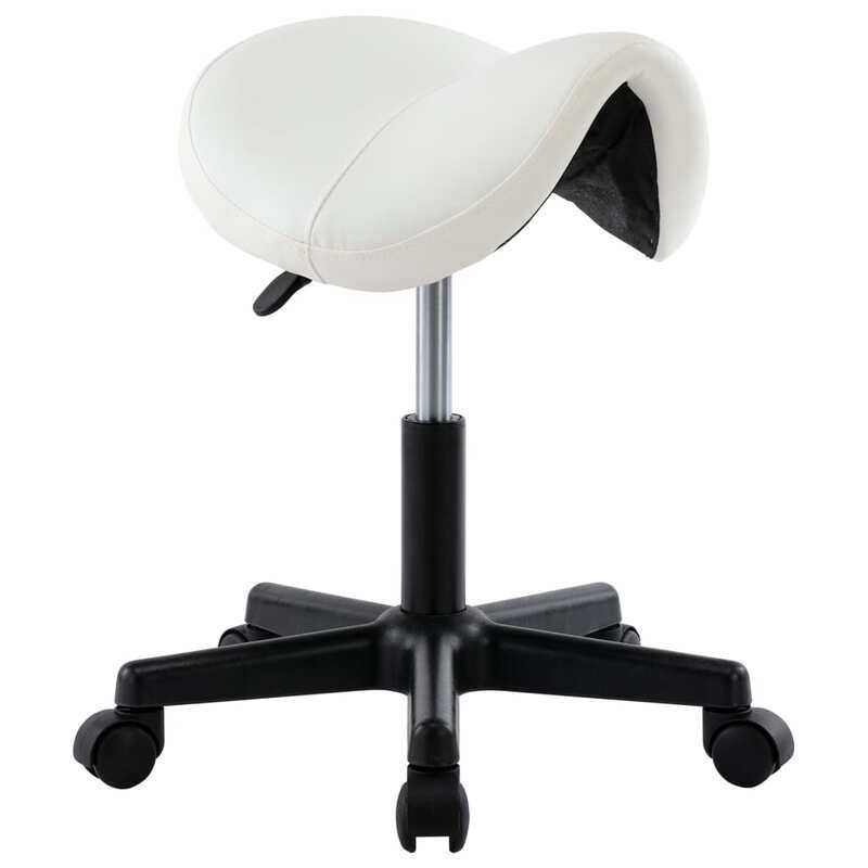 

vidaXL Work Stool White Faux Leather