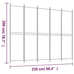 vidaXL 4-Panel Room Divider White 250x200 cm Fabric