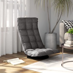 vidaXL Swivel Floor Chair Light Grey Fabric