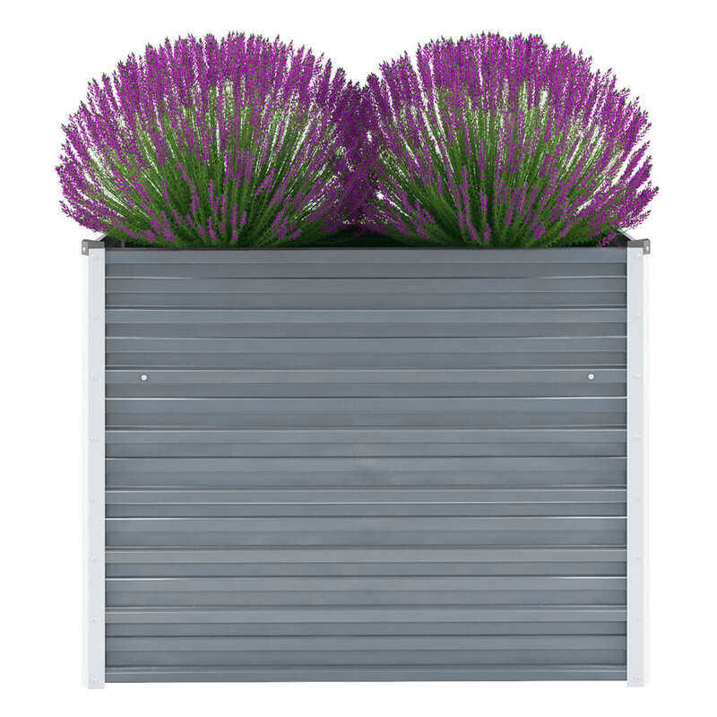 

vidaXL Garden Raised Bed Galvanised Steel 100x40x77 cm Grey