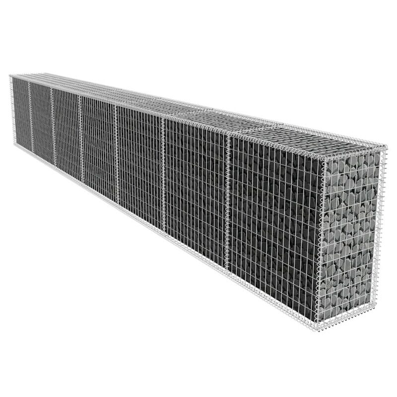 

vidaXL Gabion Wall with Cover Galvanised Steel 600x50x100 cm