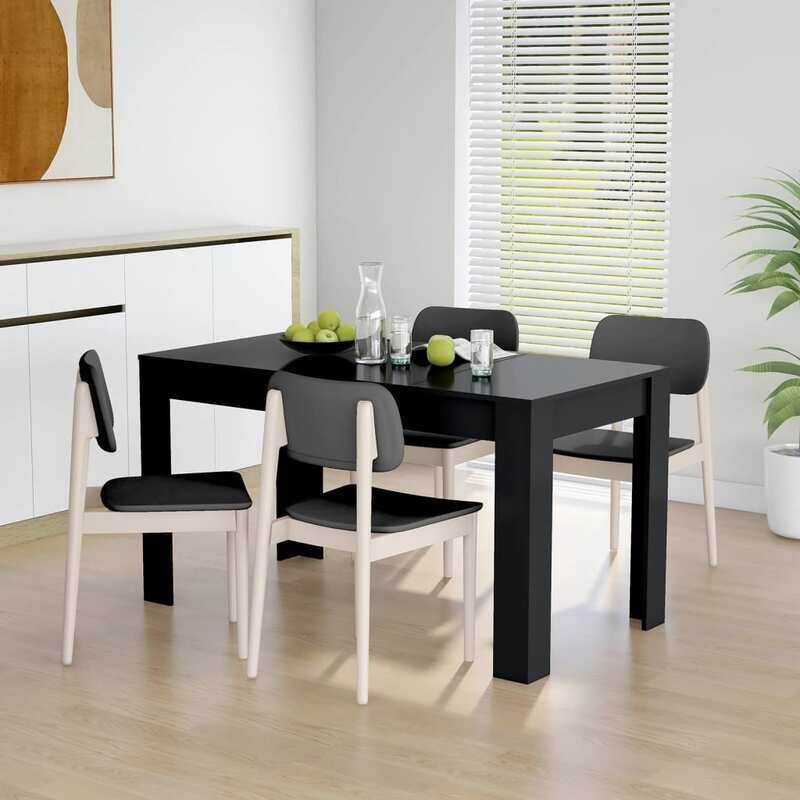 

vidaXL Dining Table Black 140x74.5x76 cm Engineered Wood