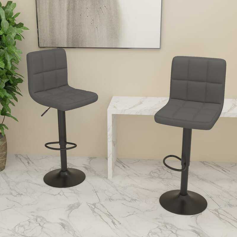 

vidaXL Bar Stools 2 pcs Dark Grey Fabric