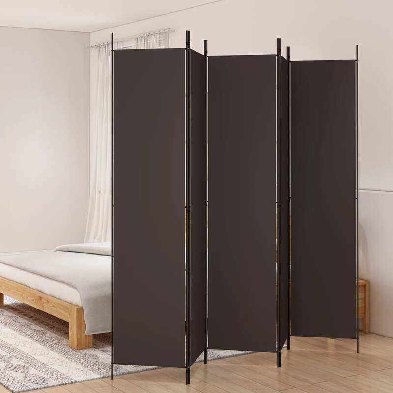 

vidaXL 5-Panel Room Divider Brown 250x220 cm Fabric