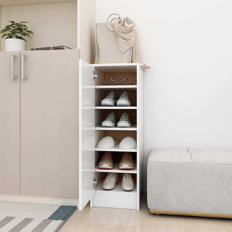 

vidaXL Shoe Cabinet White 32x35x92 cm Engineered Wood