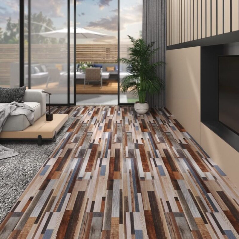 

vidaXL PVC Flooring Planks 5.02 m 2 mm Self-adhesive Multicolour