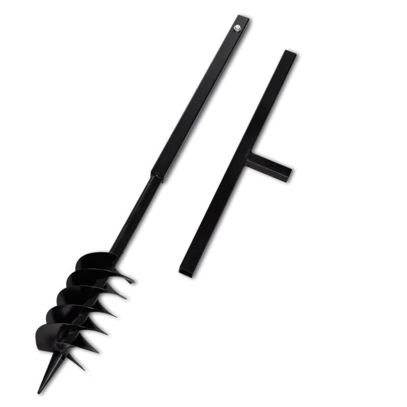 

vidaXL Ground Drill with Handle Auger Bit 120 mm Double Spirals Steel Black