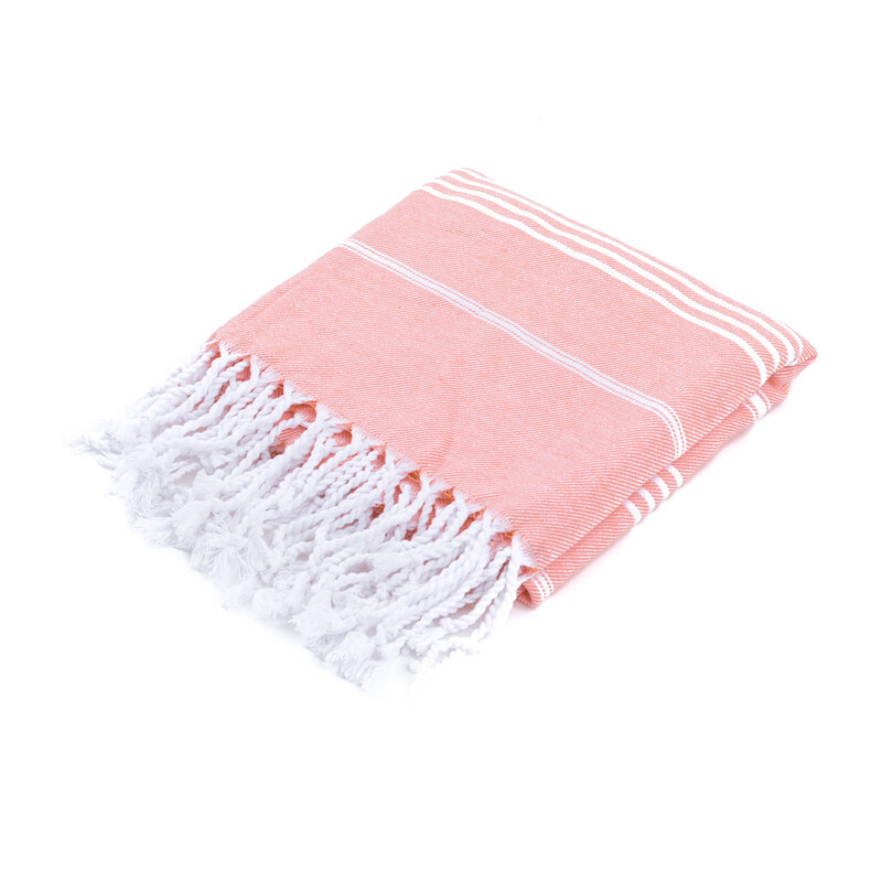 Context Turkish Peshtemal Towels  100% Organic Cotton & Prewashed Dye Towels For Bath, Pool, Beach, Spa, 40 X 70 Inches Coral