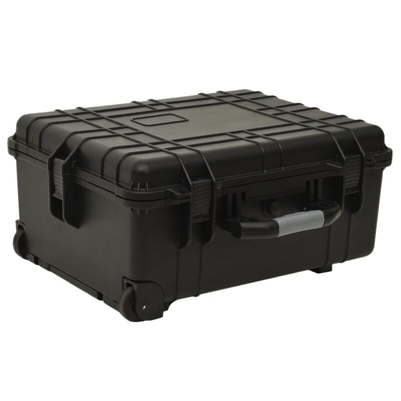 

vidaXL Wheeled Flight Case Black 58x45x27 cm PP