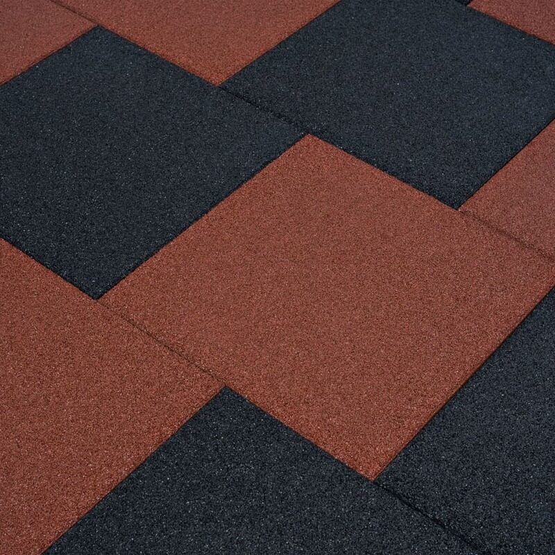 

vidaXL Fall Protection Tiles 12 pcs Rubber 50x50x3 cm Red