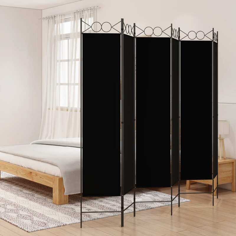 

vidaXL 6-Panel Room Divider Black 240x200 cm Fabric