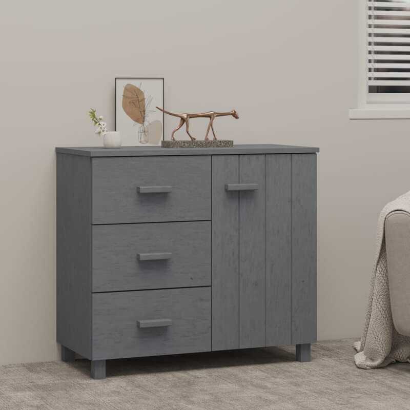 

vidaXL Sideboard HAMAR Dark Grey 90x40x80 cm Solid Pinewood