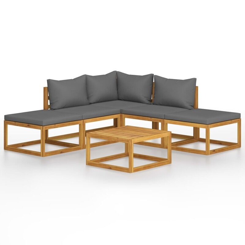 

vidaXL 6 Piece Garden Lounge Set with Cushions Solid Acacia Wood