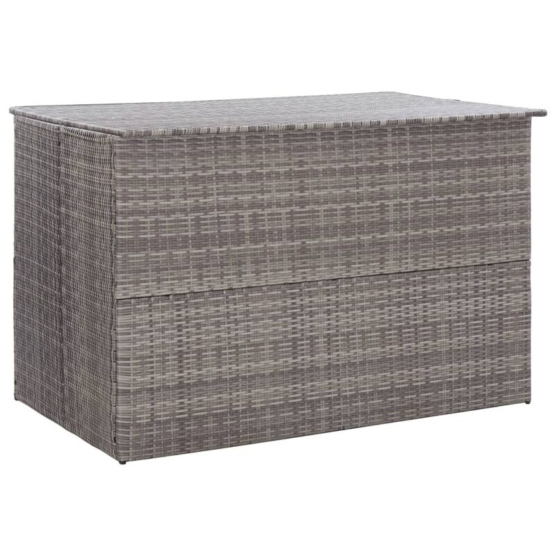 

vidaXL Garden Storage Box Grey 150x100x100 cm Poly Rattan