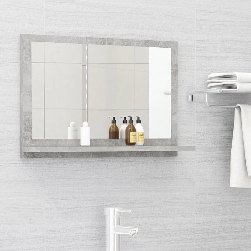 

vidaXL Bathroom Mirror Concrete Grey 60x10.5x37 cm Engineered Wood