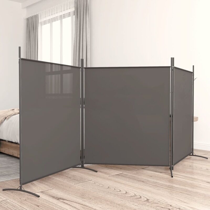 

vidaXL 3-Panel Room Divider Anthracite 525x180 cm Fabric