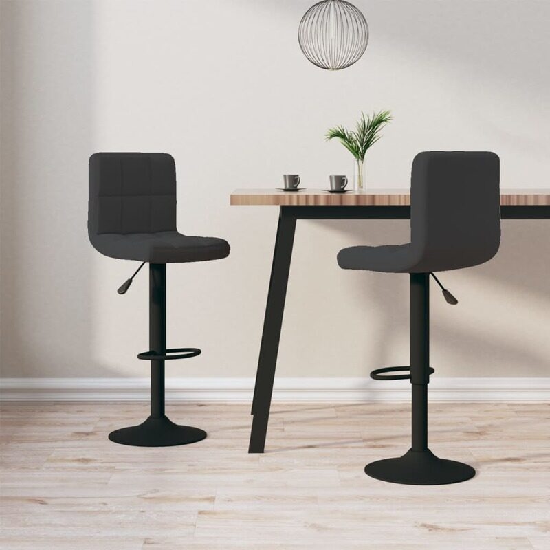 

vidaXL Bar Stools 2 pcs Black Velvet