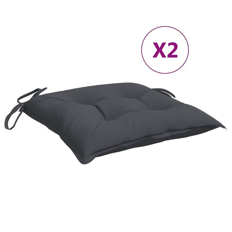 

vidaXL Chair Cushions 2 pcs Anthracite 50x50x7 cm Fabric