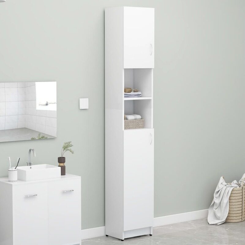 

vidaXL Bathroom Cabinet White 32x25.5x190 cm Engineered Wood