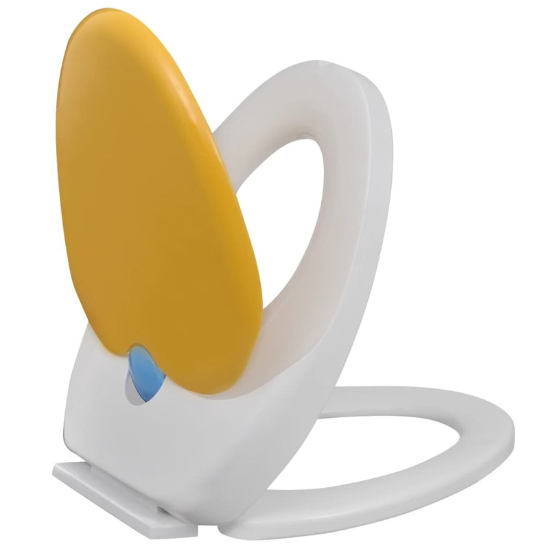 vidaXL White & Yellow Soft-close Toilet Seat Adults/Children