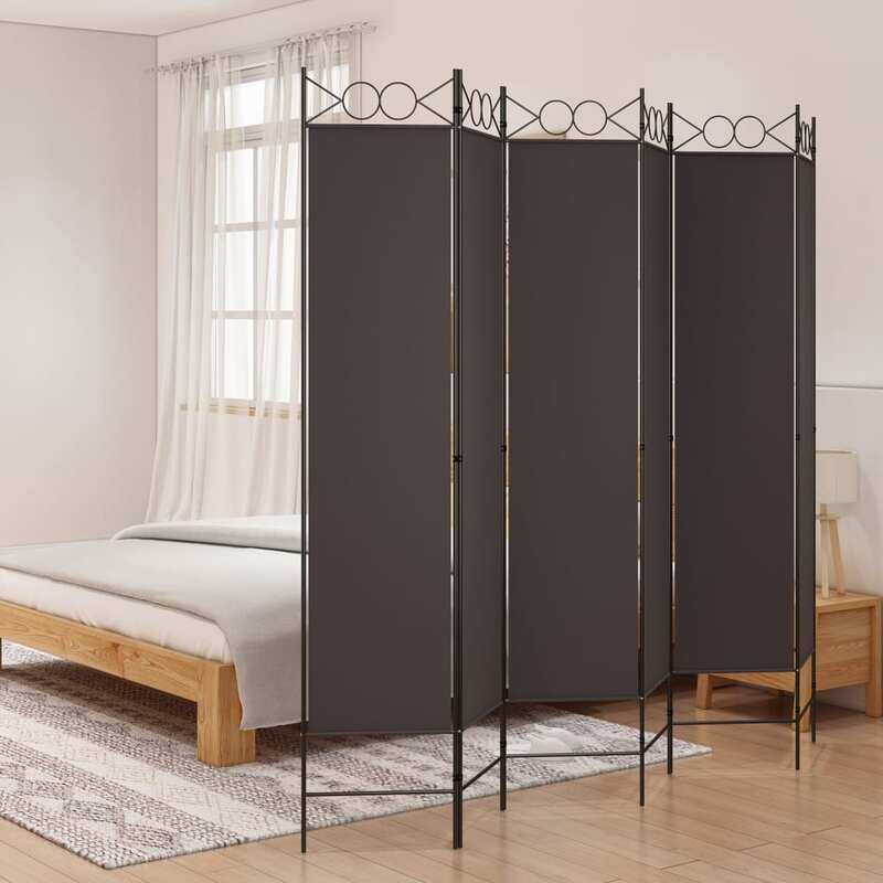 

vidaXL 6-Panel Room Divider Brown 240x200 cm Fabric